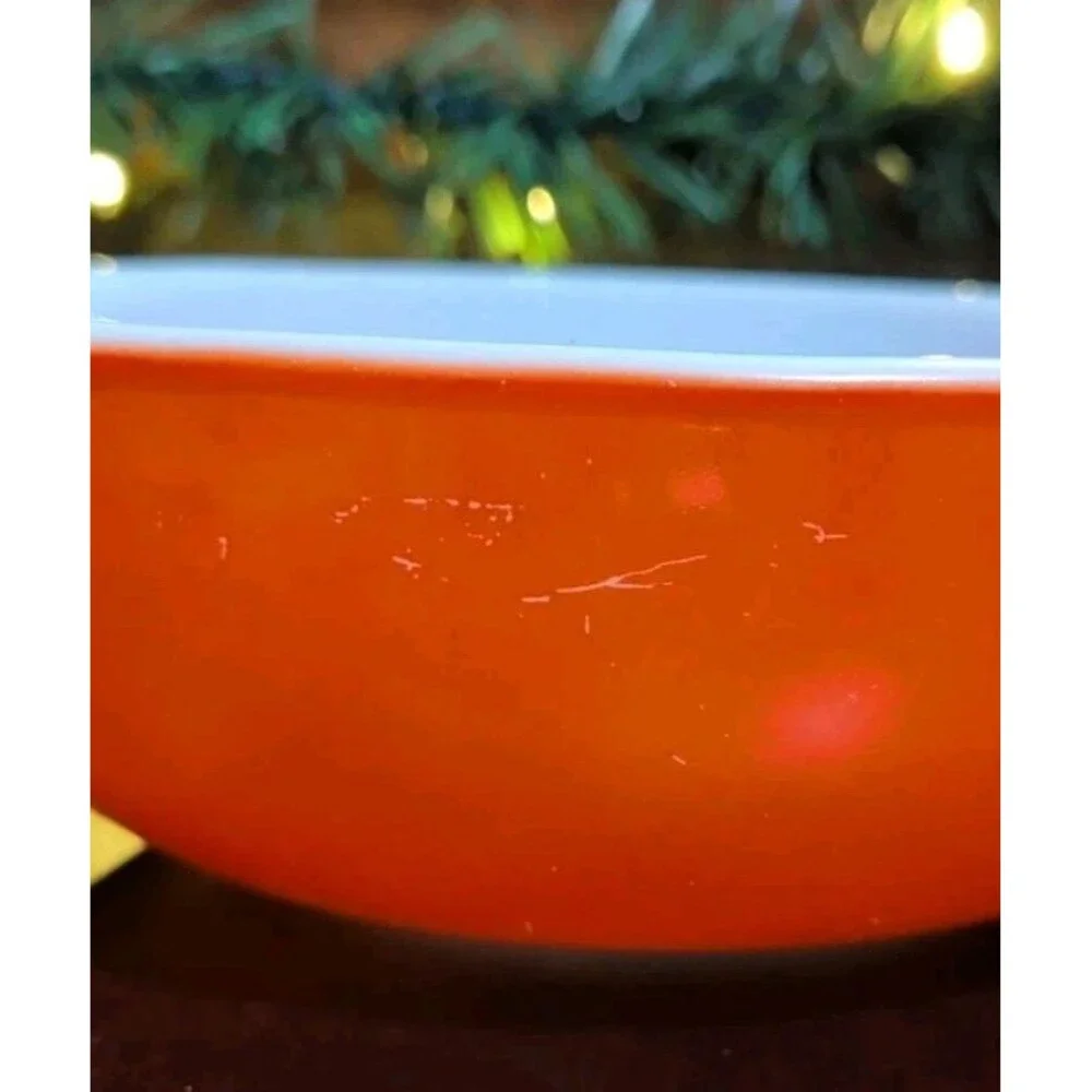 Vintage Pyrex 024 Friendship Red Orange 2 Qt Mixing Bowl Casserole Milk Glass